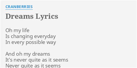 dreams lyrics|dreams lyrics cranberries.